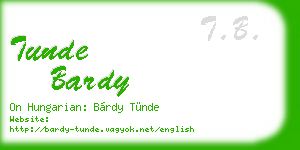 tunde bardy business card